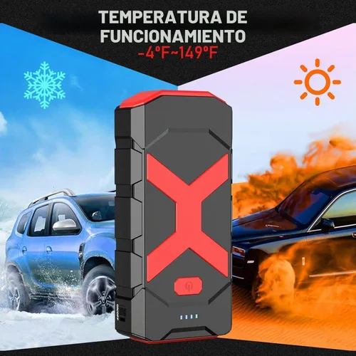 Vista 9 de BOOKOO 4000A 12V batería de coche arrancador 20000mAh para coche barco cortacésped 12L Gas - 10L Diesel Engines - Jumper Cables - Quick Charging USB