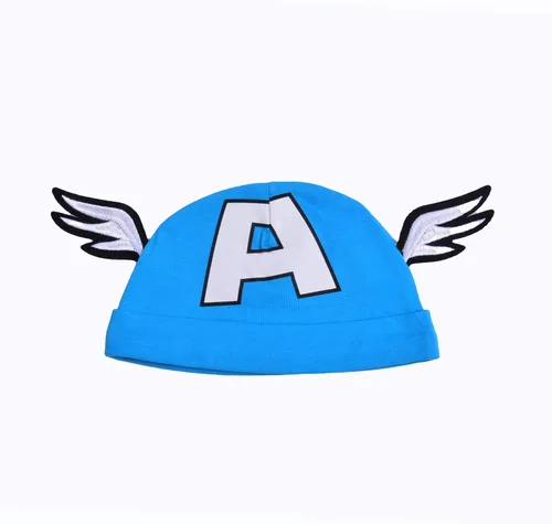 Vista 4 de Marvel Conjunto de body y gorro de manga corta de superhéroe para recién nacido y bebé, Spider-ManThorCapitán AméricaHulkIron Man