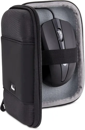 Vista 3 de Ivation Funda de transporte para Apple Magic Mouse 1 y Magic Mouse 2, funda de transporte de viaje fuerte, bolsillo de accesorios de malla