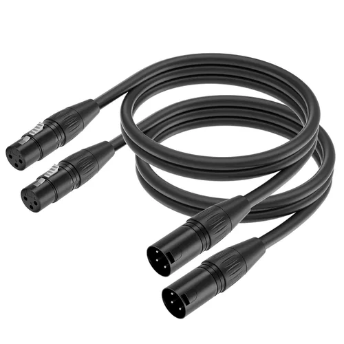 Vista 8 de Cable de micrófono XLR de alta calidad de 5 pies hembra a hembra, paquete de 2
