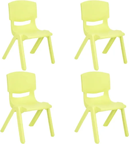 Vista 14 de JOON Paquete de 2 sillas apilables de plástico para niños, 20.8 x 12.5 pulgadas, los juegos de sillas perfectos para salas de juegos, escuelas