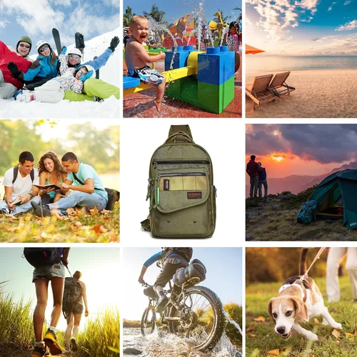 Vista 7 de NICGID Bolsos de bandolera, mochilas de hombro para el pecho, bolsos cruzados, bolsa de pecho al aire libre, mochila de viaje para hombres y mujeres