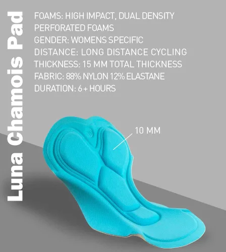 Vista 9 de AEROTECHDESIGNS Pantalones cortos de ciclismo acolchados Luna para mujer Bolsillo reflectante colorido Fabricado en Estados Unidos