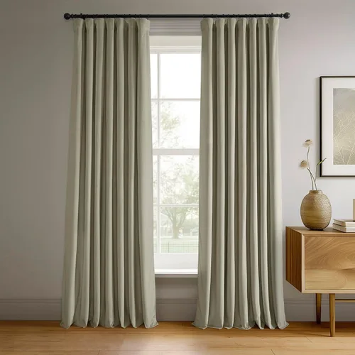 Vista 30 de HPD Half Price Drapes Cortinas Opacas Térmicas de Terciopelo Signature para Sala de Estar de 63 Pulgadas de Largo (1 Panel) con Bolsillo para Barra