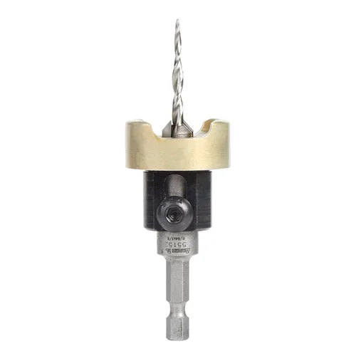 Vista 10 de Amana Tool Avellanador de 82 grados con broca cónica y tope de profundidad ajustable, 55155, 1/2 D x 3/16 D de broca x vástago hexagonal