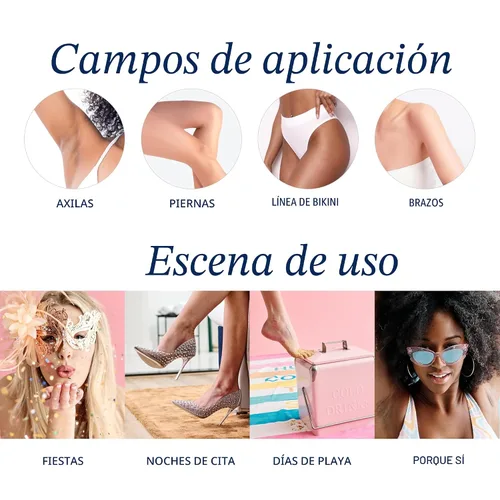 Vista 3 de VEET Tiras de cera de azúcar para depilación corporal de mujer, kit de depilación de bikini, púbico, dermatológicamente probado para áreas