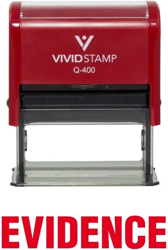 Vista 10 de Evidence Self Inking Rubber Stamp (Black Ink) - Medium 2 Pack