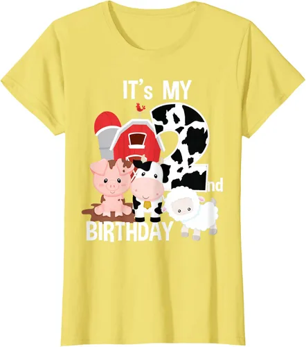 Vista 72 de Camiseta para fiesta de 2 años con texto en inglés "It's My 2nd Birthday", Negro