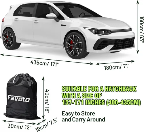 Vista 7 de Favoto Funda Impermeable para Automóvil para Todo Clima para Automóviles, 6 Capas de Servicio Pesado para Exteriores Protección contra Lluvia Polvo