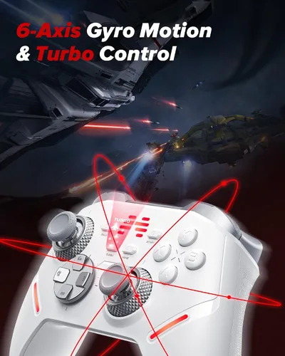 Vista 7 de BEITONG Controlador inalámbrico KP40 para PC, Switch/Switch 2, Android, TV, Steam Deck, Joysticks TMR ajustables de precisión, disparadores TMR
