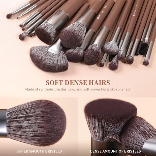 Vista 3 de DUcare Pinceles de maquillaje profesional con bolsa+espejo de tocador plegable con soporte