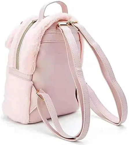 Vista 3 de ocypet Mochila de felpa de dibujos animados lindo suave y peludo, bolso Kawaii para niñas con llavero, Style-1
