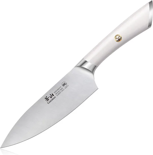 Vista 9 de Cangshan Cuchillos de chef forjados de acero alemán serie ELBERT (negro, 8 pulgadas)