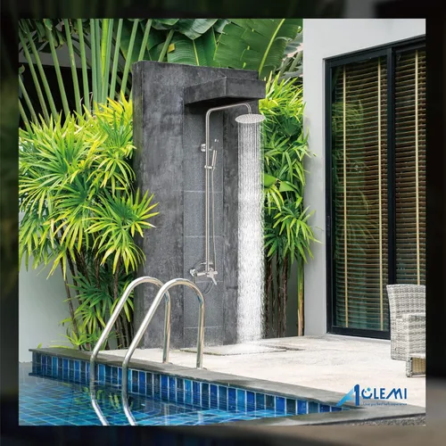 Vista 7 de Aolemi Grifo de ducha exterior SUS304 Conjunto combinado de accesorios de ducha de acero inoxidable, Kit de cabezal de ducha de lluvia de 8