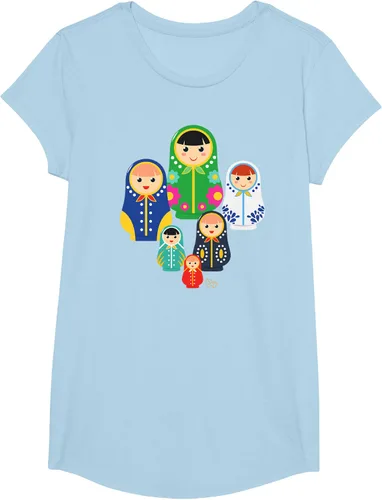 Vista 16 de Matryoshka Russian Nesting Dolls, Rusia - Camiseta de regalo, Azul / Patchwork, S