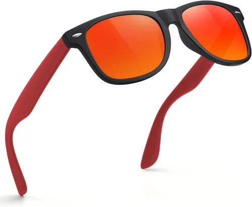Vista 62 de FEIDUSUN Lentes de sol polarizados para hombre y mujer, lentes de sol retro negros para conducir, pescar, protección UV