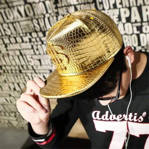 Vista 6 de Hip Hop HatFlat-Brimmed HatRock CapAdjustable Snapback Hat for Men and Women