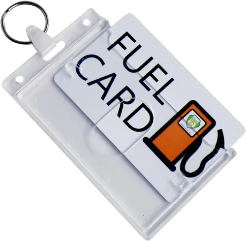 Vista 6 de Specialist ID Rigid Fuel Card Holder with Key Ring - Clear Hard Plastic Card Protector Keychain for Fleet, Gas Cards