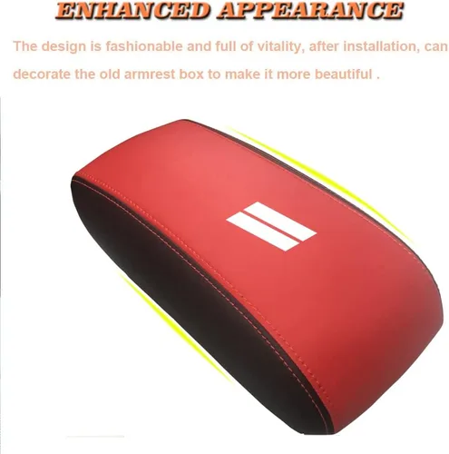Vista 6 de Funda para el reposabrazos de la consola central, de piel, antiarañazos, de protección, accesorios de decoración interior, para Dodge Durango Fibra
