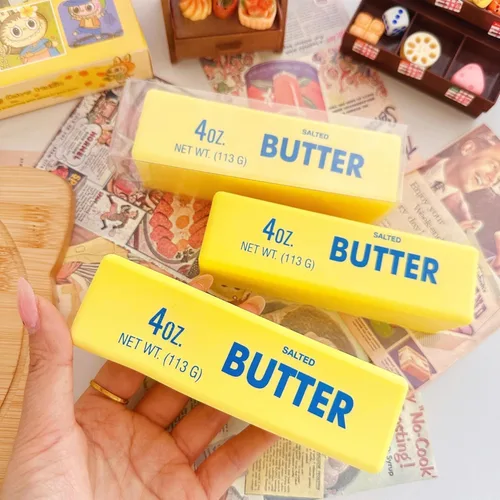 Vista 2 de Giant Butter Squishy – Jumbo Squishy Butter Stick, grande y mini juguete de mantequilla exprimible, alivio del estrés de 14 onzas, diversión