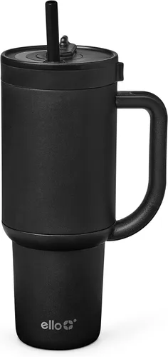 Vista 14 de Ello Oasis Vaso de 24 oz con asa y popote retráctil Taza reutilizable de acero inoxidable aislada 100% a prueba de fugas, regalos