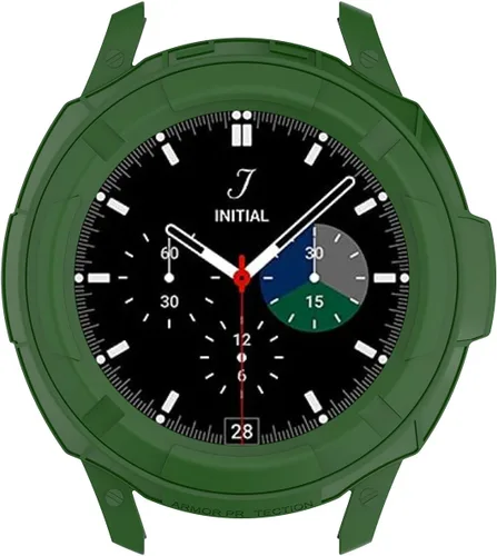 Vista 5 de Funda compatible con Samsung Galaxy Watch 4 Classic de 1.812 pulgadas, funda protectora con borde protector con anillo bisel para Galaxy Watch 4