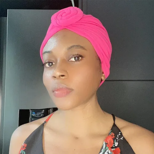 Vista 2 de Stretch Turban Hats for Women - African Knot Headwraps Soft Pre Tied Bonnet Hair wrap Pretied for Black Women