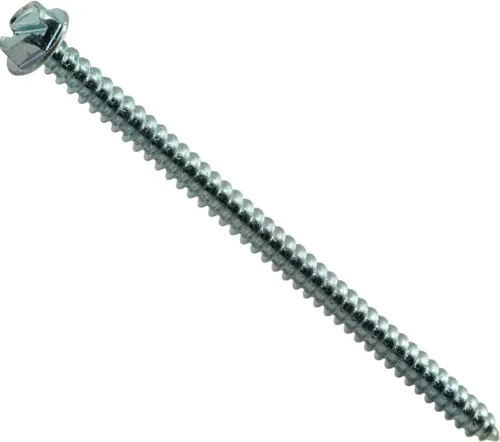 Vista 4 de Hard-to-Find Fastener 014973265397 Tornillos de chapa de arandela hexagonal ranurada, 8 x 3/8, pieza-100, zinc