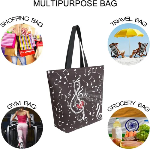 Vista 7 de Bolsa de comestibles de lona de cereza japonesa Bolso de libro casual de hombro