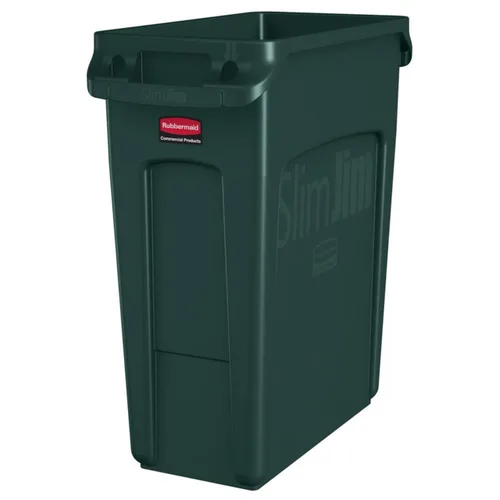 Vista 15 de Rubbermaid Commercial Products Slim Jim Trash Can, Beige, 16-Gallon