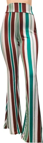 Vista 24 de ShopMyTrend - Pantalones de yoga largos con piernas anchas y acampanadas estilo palazzo, con cintura alta, para mujer
