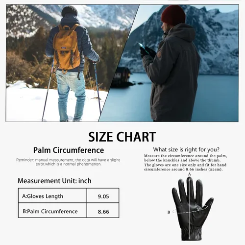 Vista 5 de Long Keeper Invierno PU cuero pantalla táctil guantes clásicos hombres negro cálido conducción ciclismo motocicleta mensajes de texto guantes, Negro