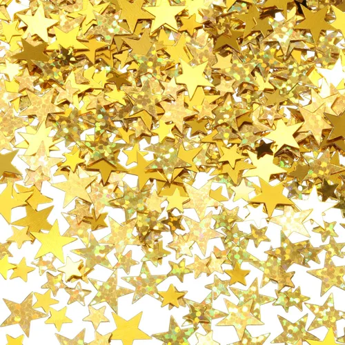 Vista 16 de Hestyia Confeti de Estrella de 60 g con Purpurina, Confeti de Mesa de Papel Metálico para Navidad, Fiesta, Boda, Festival