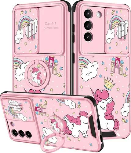 Vista 10 de Funda 2 en 1 para Samsung Galaxy S23 Ultra Flamingo para mujeres y niñas, diseño femenino de flamencos con cubierta deslizante para cámara y soporte