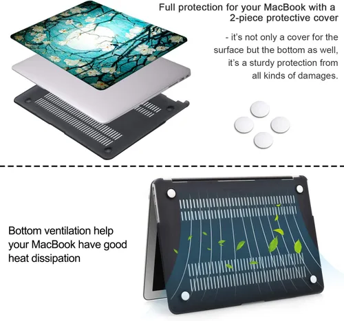 Vista 5 de iCasso Funda para MacBook Air de 13 pulgadas (versión anterior 2010-2017), carcasa protectora rígida de plástico y cubierta de teclado solo