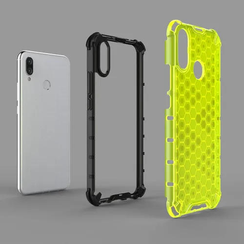 Vista 5 de Pzwoxukhov Funda compatible con Huawei Nova 3i, compatible con Huawei P Smart+ 2018 Honeycomb Anti-Drop Shock-Absorbing Case Negro