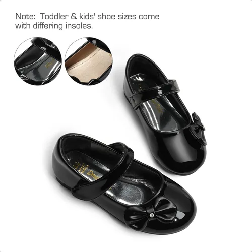 Vista 4 de DREAM PAIRS Zapatos de vestir Mary Jane para niñas pequeñas, uniformes escolares para niñas, zapatos de bailarina con lazo