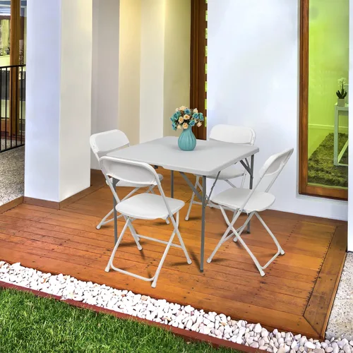 Vista 8 de Silla plegable de plástico, blanco, 4pcs