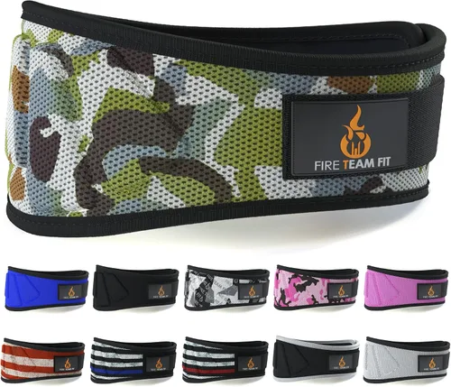 Vista 11 de Cinturón para levantamiento de pesas Fire Team Fit, para hombres y mujeres, de 6 pulgadas, soporte de espalda para fisicoculturismo y fitness, ideal