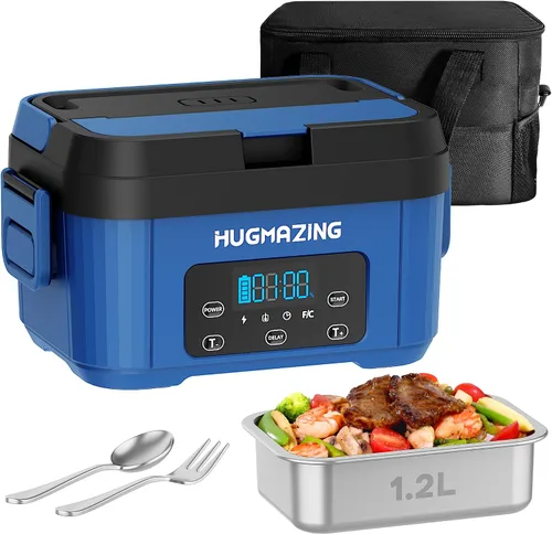 Vista 10 de Hugmazing Fiambrera Eléctrica Inalámbrica para Adultos, Hombres y Mujeres – Calentador de Alimentos Recargable con Autocalentamiento con Contenedor