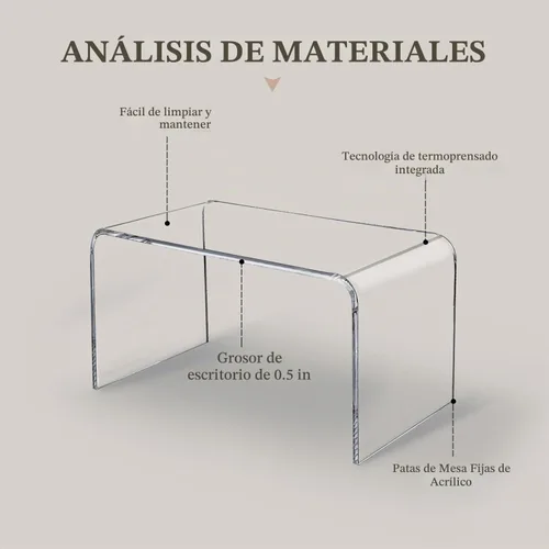 Vista 7 de Mesa auxiliar de acrílico transparente, 24 pulgadas de largo x 14 pulgadas de ancho x 12 pulgadas de alto x 1/2 pulgadas de grosor, mesa auxiliar