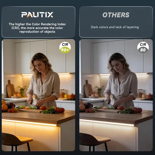 Vista 7 de PAUTIX Tira de luz LED COB de 5 mm 16.4 pies/5 m 3000K Blanco cálido 504 LEDs/m, Cinta LED flexible DC24V para gabinete Hogar Proyectos