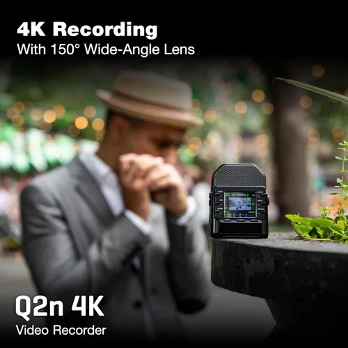Vista 2 de Zoom Grabadora de video Q2n-4K para música, podcasts y transmisión con video 4K, micrófonos estéreo, modo de cámara web 4k/30p Video, 150 Degree