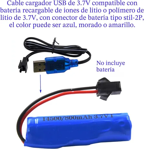 Vista 7 de Blomiky Paquete de 2 cables de carga de batería de litio de 3.7 V 0.5 A con enchufe negro SM-2P para algún tipo de mini RC anfibio acrobacias auto