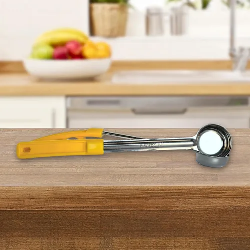 Vista 5 de Cuchara de acero inoxidable sólido de 1 onza para medir y servir; cucharas de grado comercial (paquete de 2) Commercial-Grade Spoodle for