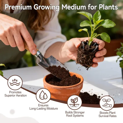 Vista 4 de Halatool 50 piezas de pellets de fibra de coco orgánico para inicio de semillas, 30mm de fibra de coco comprimida para macetas para cultivar