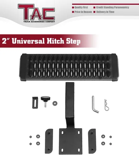 Vista 7 de TAC Escalón de Enganche Compatible con Receptor Trasero de 2 Pulgadas, 18.5 cm de Ancho con 15.2 cm de Caída, Protector de Parachoques Universal