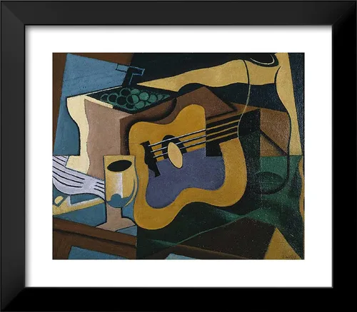 Vista 2 de ArtDirect Gris, Juan 23x20 Black Modern Framed Art Print Titled: Still Life With Guitar I Black Modern Wood Frame