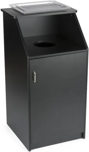 Vista 2 de Displays2go Papelera comercial, acabado negro