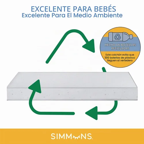 Vista 5 de Delta Children - Cama para niños pequeños Mickey Mouse 3D, azul + colchón de cuna de bebé de dos etapas Simmons Kids Silver Nights de doble cara